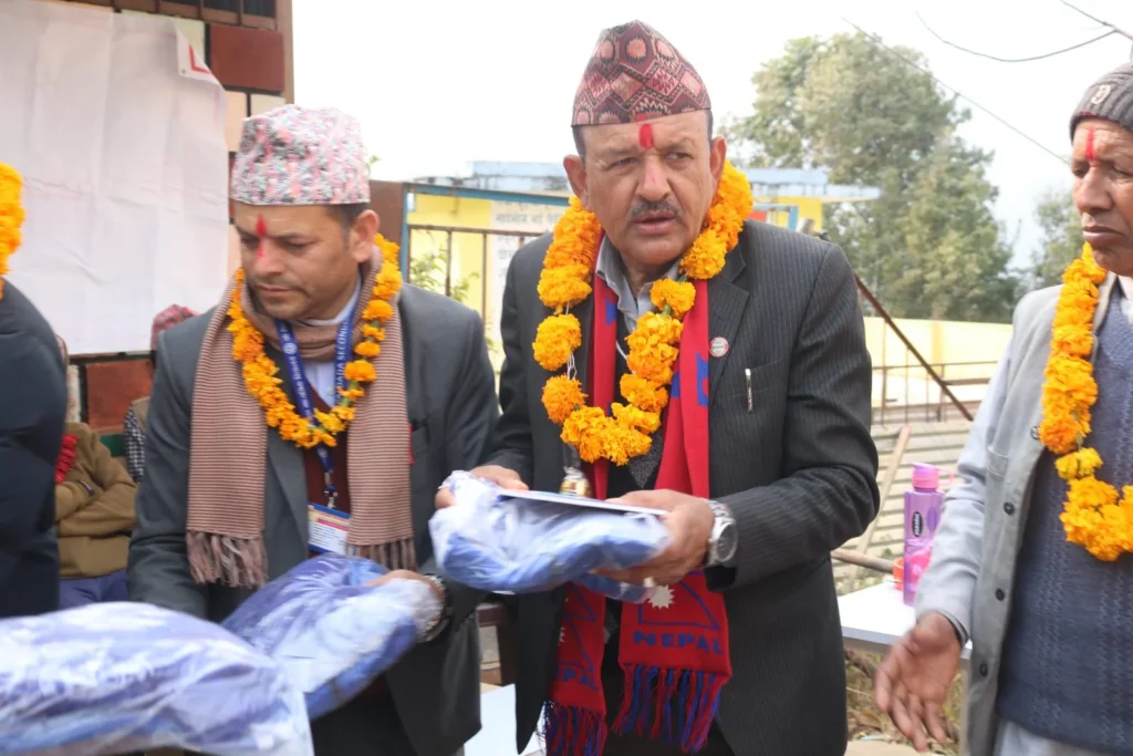 Guests with uniforms to hand out