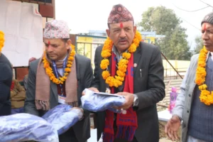 Guests with uniforms to hand out