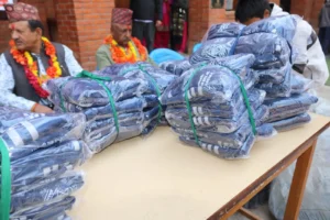 Uniform packs ready to hand out