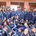 Students in their new navy uniforms