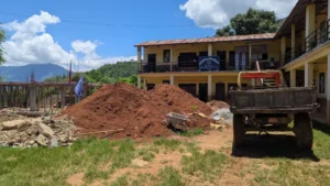The school grounds and buildings
