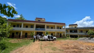Arriving at Tribeni Secondary School