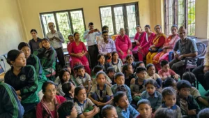 Students and parents at the ceremony