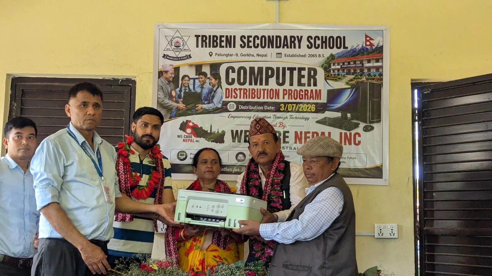 Handing over a new computer