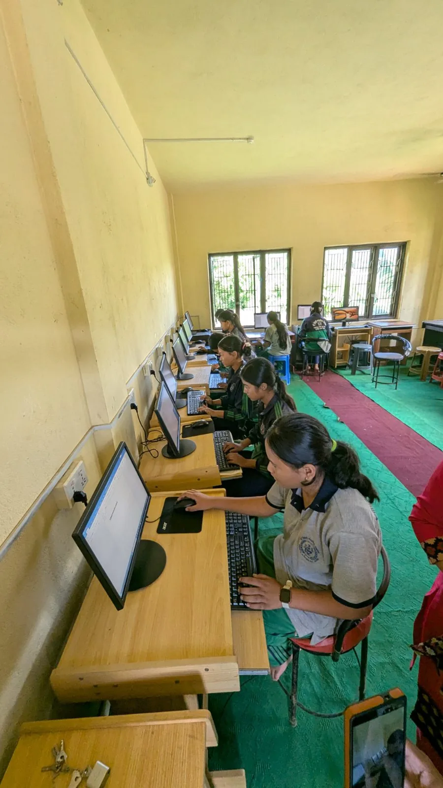 The new computers set up in the lab